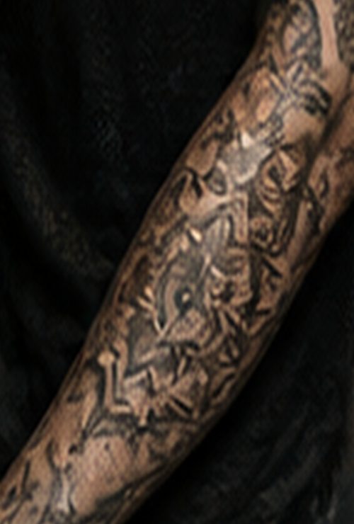 Ornamentale tattoo op een onderarm
