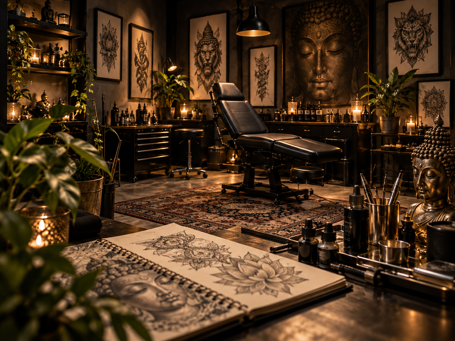 Warme hero-foto van de Buddha Tattoo studio